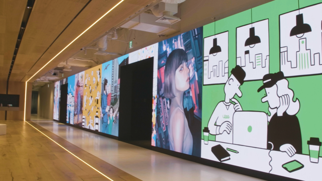 mixi OFFICE ENTRANCE LED SIGNAGE | OUR WORKS | MontBlanc Pictures